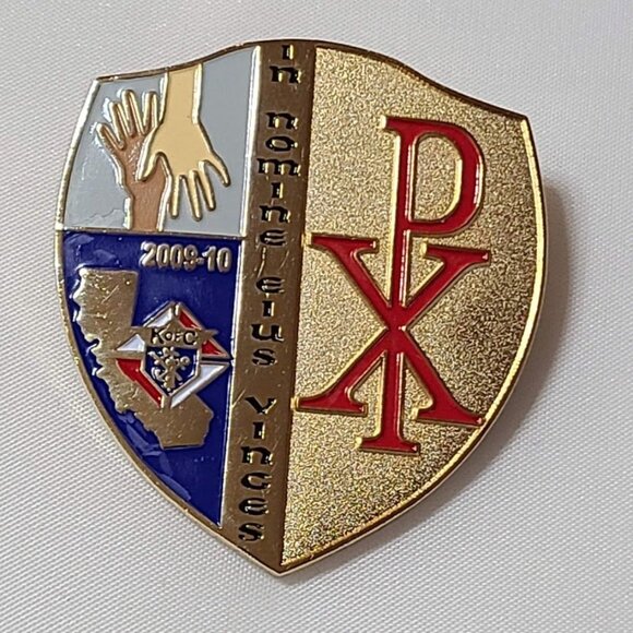 2009-10 Knights of Columbus California Shield Pin In His Name You Will Overcome - Picture 2 of 8